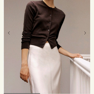 시에sie 메이 울 라운드 가디건 브라운 M 새상품