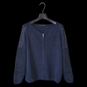 올리브데올리브 네이비 펀칭 지퍼 여성 가디건 M