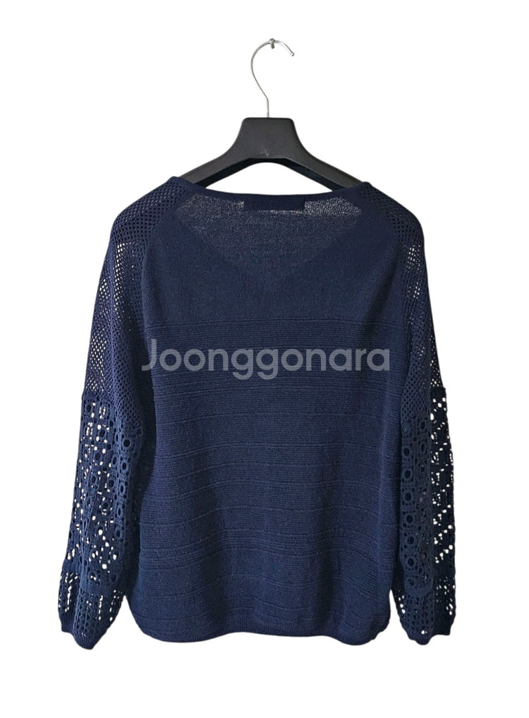 올리브데올리브 네이비 펀칭 지퍼 여성 가디건 M--7