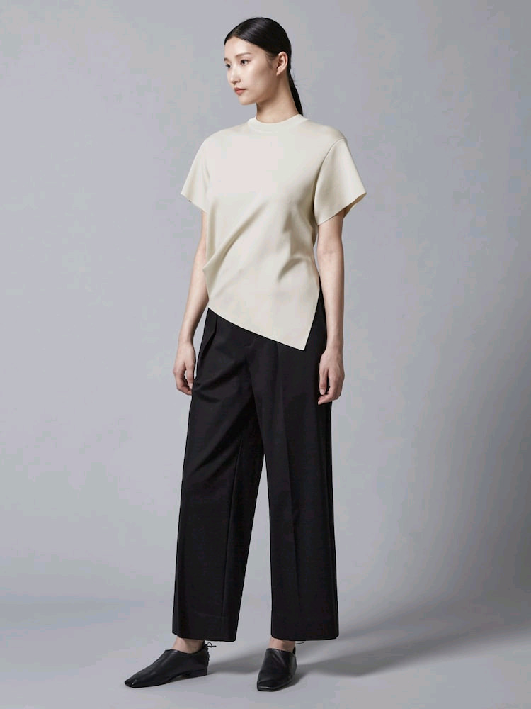 이세이미야케 루스터 드레이프 니트 탑--2