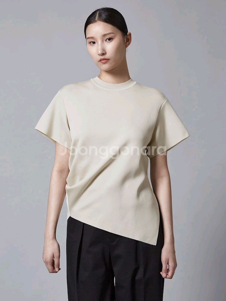 이세이미야케 러스터 드레이프 니트 탑--0