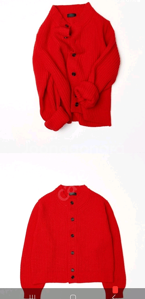 모마디자인 렉토맛 크롭 라운드 벌키 가디건 48--0