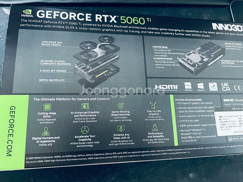 INNO3D RTX 5060Ti Twin X2 8GB 그래픽 카드--5
