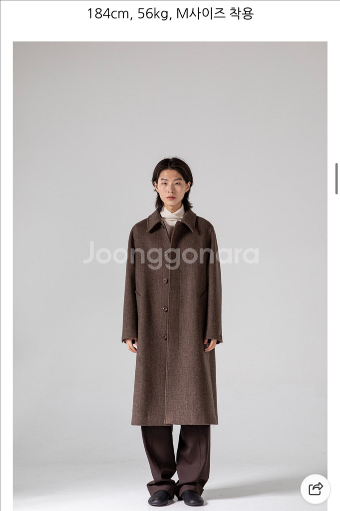 [새상품] 주앙옴므 발마칸 코트 헤링본 브라운 S--1