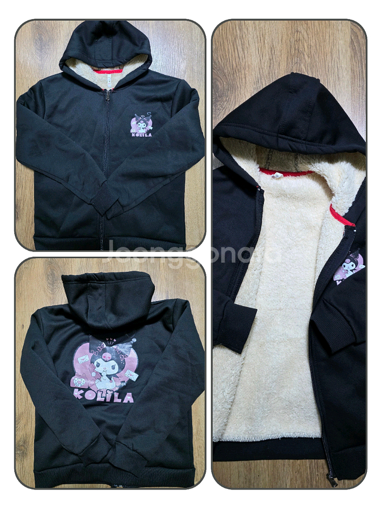 아동 쿠로미 후드 집업 점퍼 블랙 [140]--0