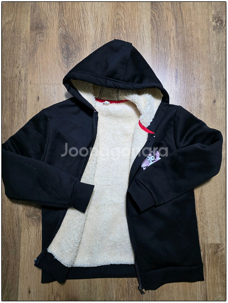 아동 쿠로미 후드 집업 점퍼 블랙 [140]--3