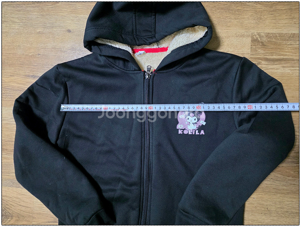 아동 쿠로미 후드 집업 점퍼 블랙 [140]--5