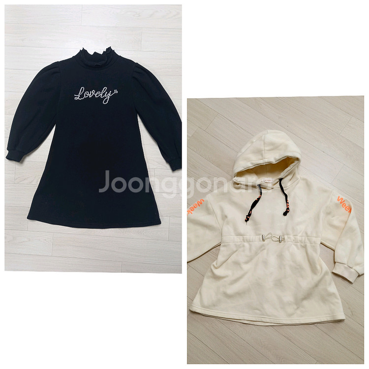 여아130 겨울 기모 원피스 2벌--0