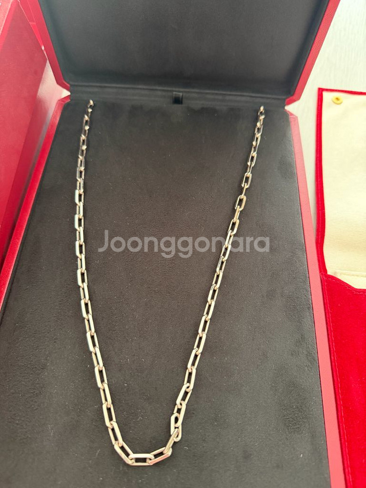 까르띠에 산토스 드 까르띠에 네크리스 미디엄 화이트골드 목걸이--2