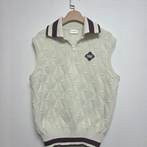 사우스케이프 여성 골프 하프집업 니트 베스트 아이보리(L)