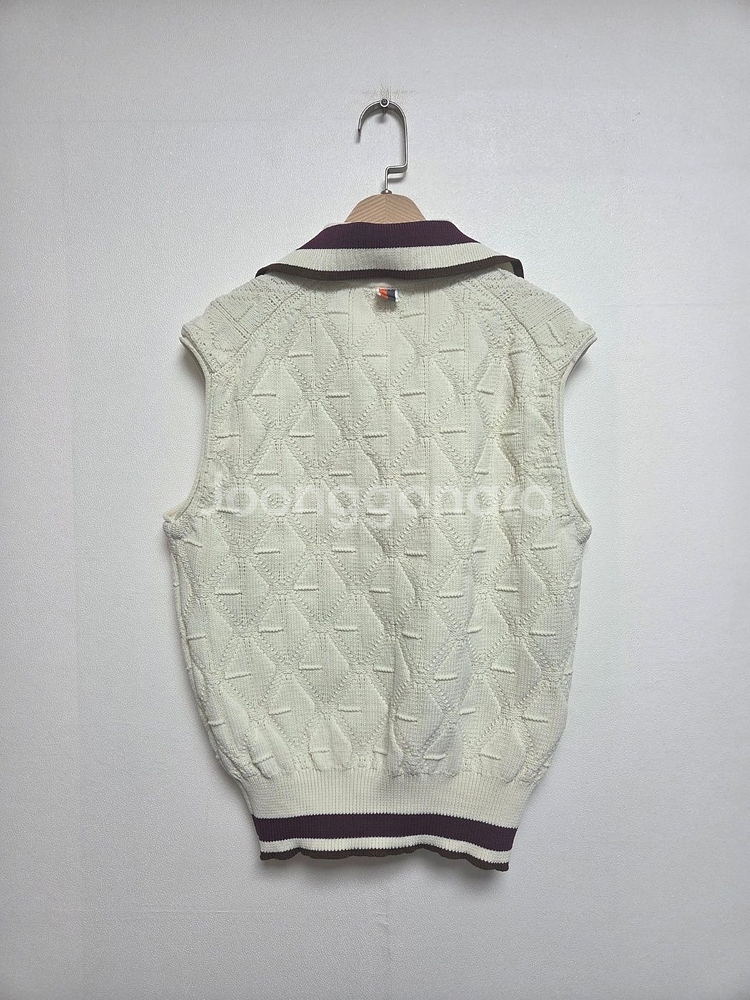 사우스케이프 여성 골프 하프집업 니트 베스트 아이보리(L)--1