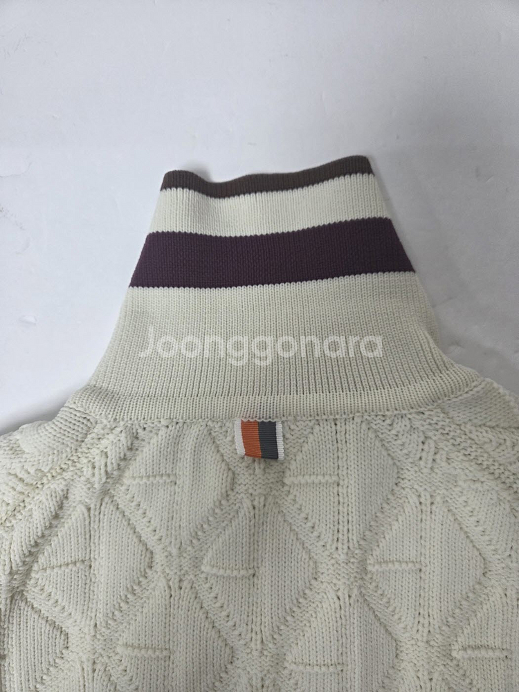 사우스케이프 여성 골프 하프집업 니트 베스트 아이보리(L)--2