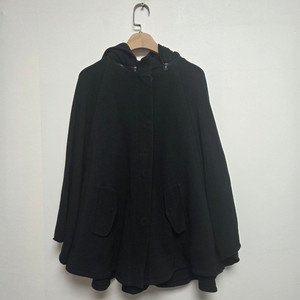 앨리스앤올리비아 후드 케이프 자켓 블랙(S)