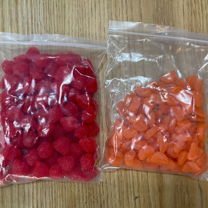 딸기 20mm 파츠, 귤 20mm 파츠 100개 슬라임재료 탑꾸