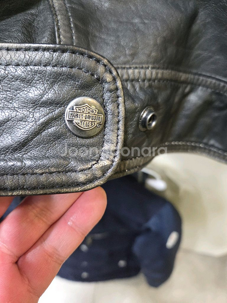 할리데이비슨 버팔로 가죽 바이커 자켓 L사이즈--6