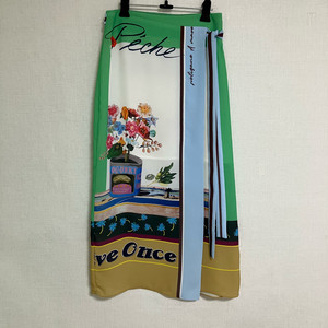 DEWL 듀엘 패턴 벨티드 랩 스커트