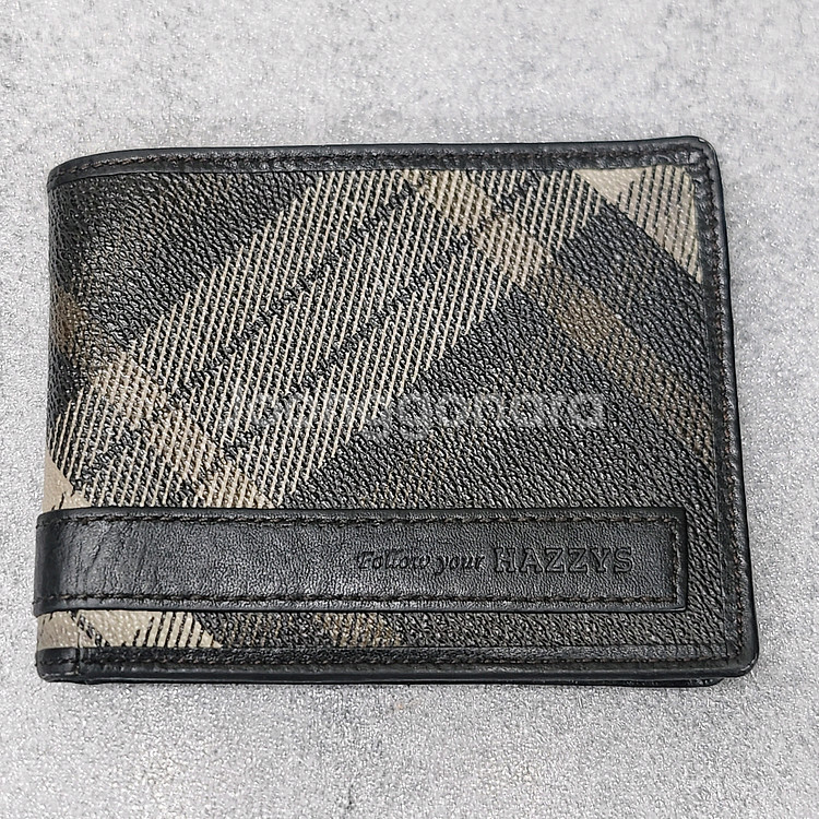 체크 패턴 남성 반지갑--0