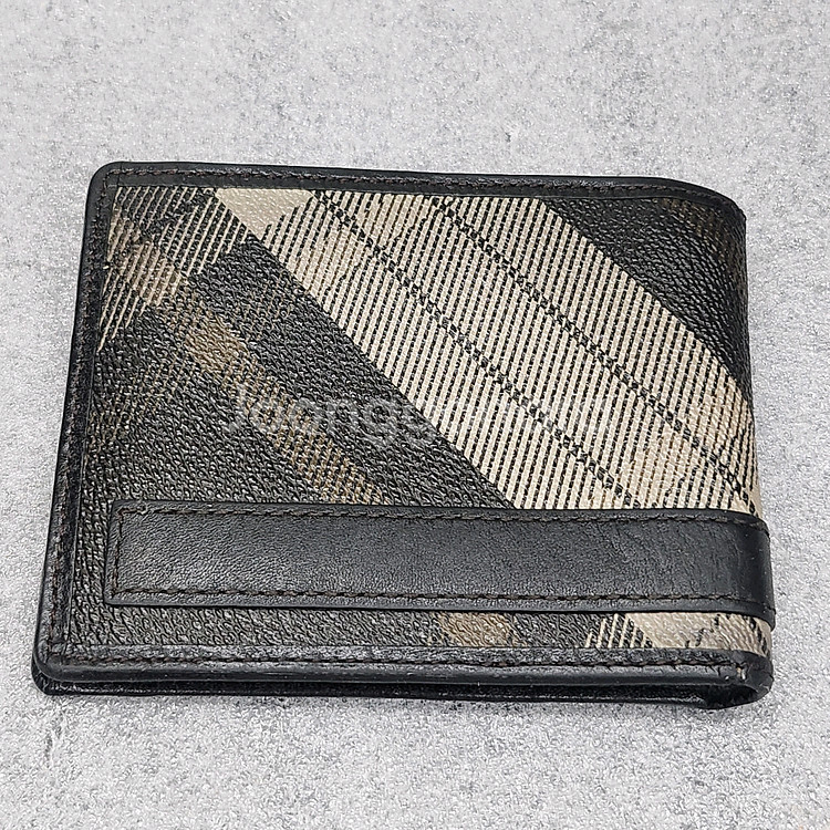 체크 패턴 남성 반지갑--4