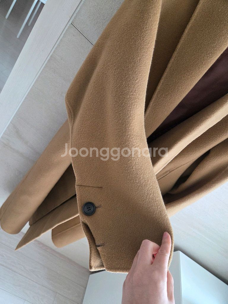 코인코즈 핸드메이드 카멜 오버핏 롱코트--4