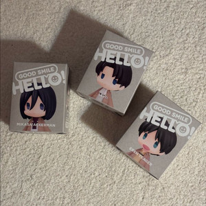 진격의 거인 헬로 굿스마일 피규어 3종 세트 에렌 미카사 리바이