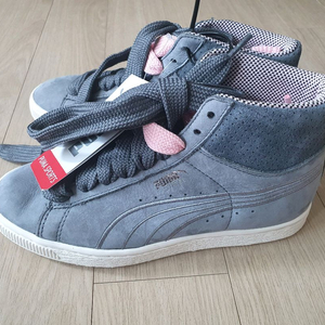 (새상품) 푸마 정품 여성 천연가죽 하이탑 부츠