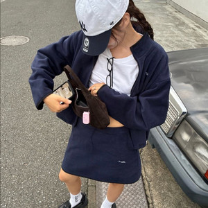 [새상품] 바이무드 벨 플리스 후리스 집업 네이비 (상의)