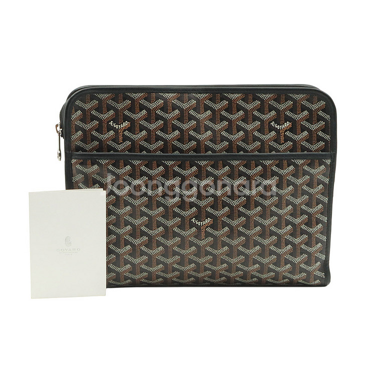 고야드 블랙 고야딘 캔버스 쥬방스 GM 클러치--1