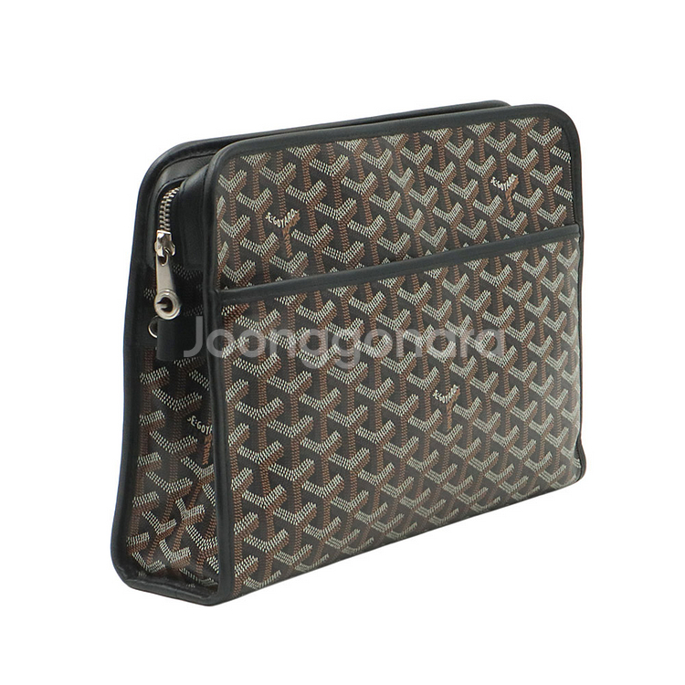 고야드 블랙 고야딘 캔버스 쥬방스 GM 클러치--4