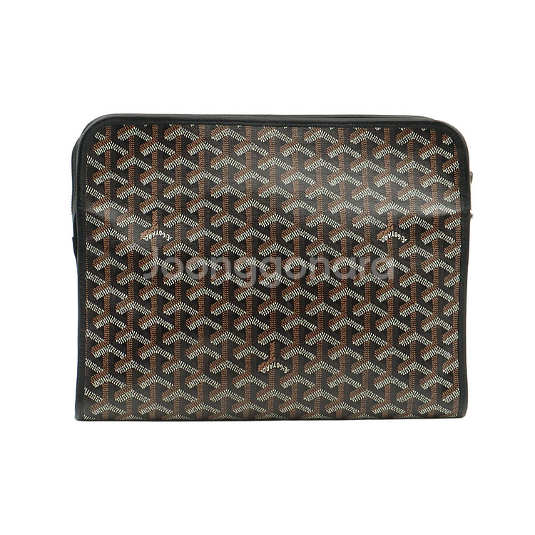 고야드 블랙 고야딘 캔버스 쥬방스 GM 클러치--2