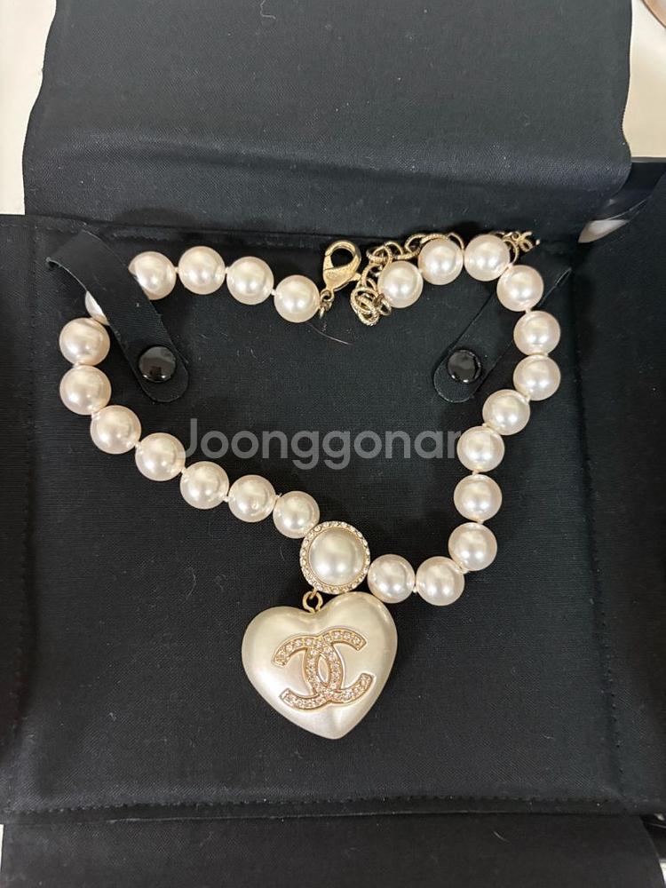 샤넬하트진주목걸이 샤넬제니목걸이--0