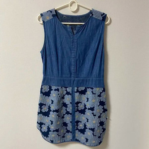 일본 빈티지 모리걸 하구미 꽃 민소매 원피스