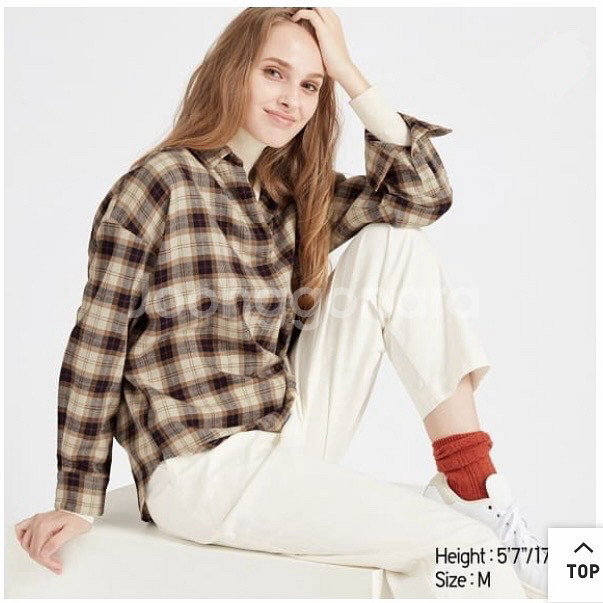 유니클로 빅사이즈 플란넬 체크셔츠 3XL--0