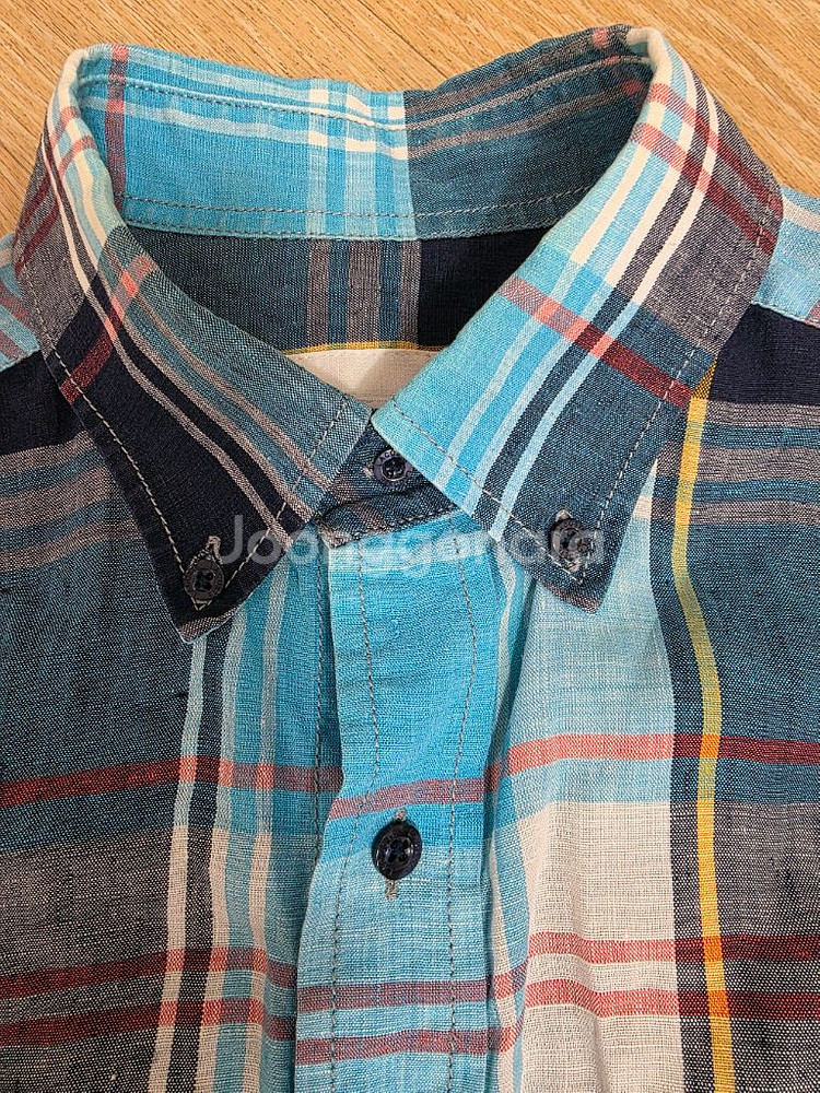 라코스테 린넨 체크 셔츠 100--1