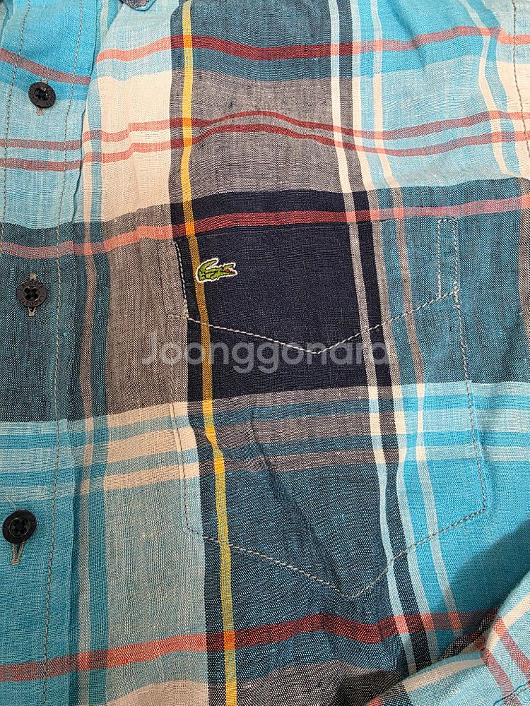 라코스테 린넨 체크 셔츠 100--3