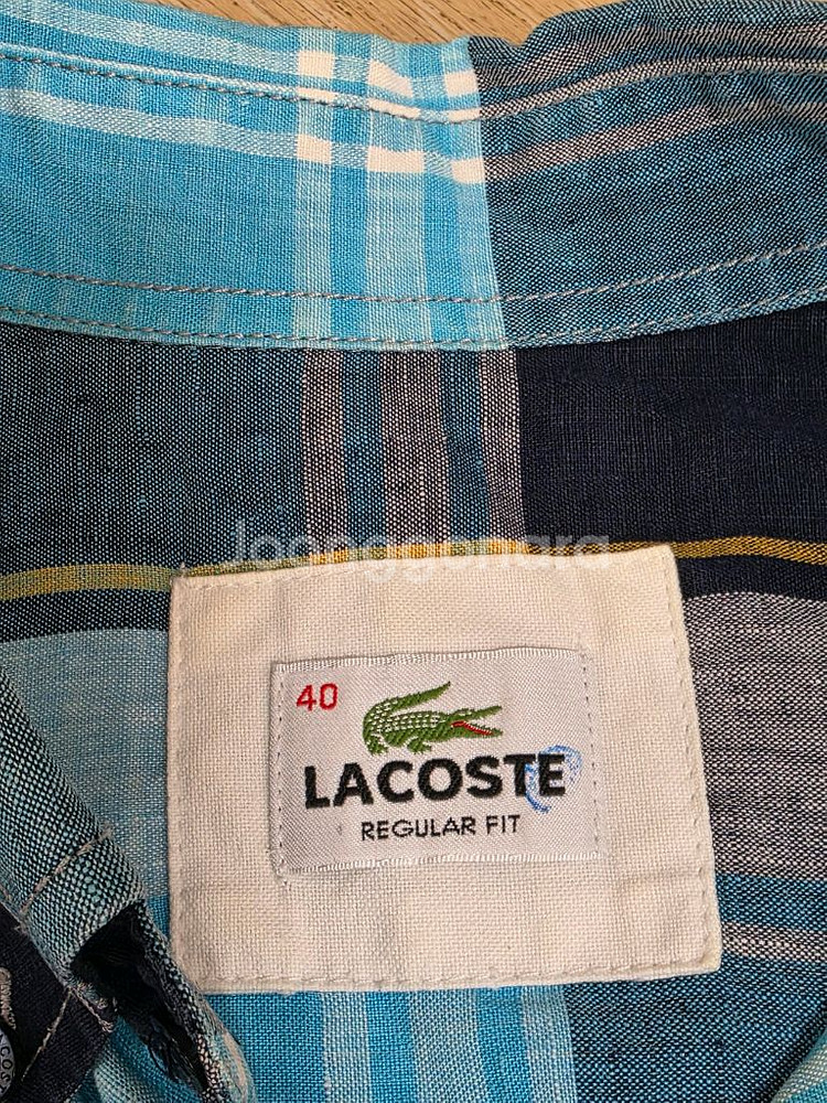 라코스테 린넨 체크 셔츠 100--2