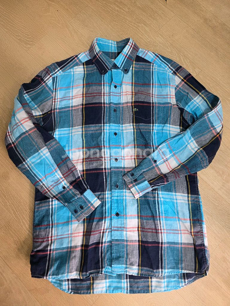 라코스테 린넨 체크 셔츠 100--0