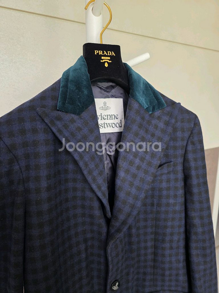 비비안웨스트우드 체크 롱코트 46--1