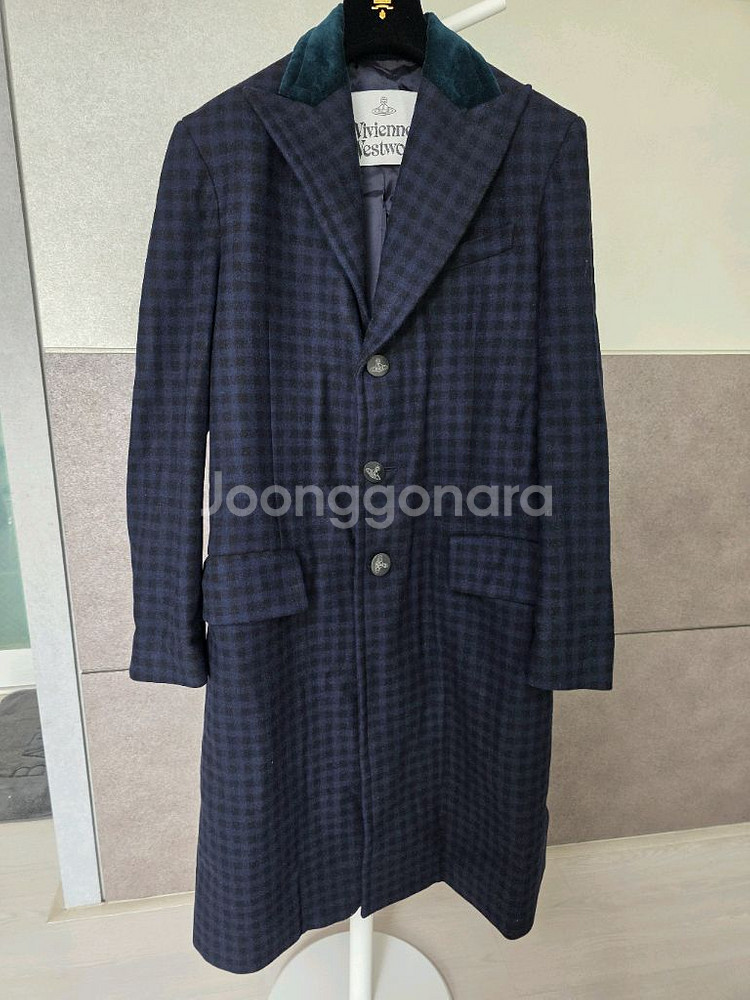 비비안웨스트우드 체크 롱코트 46--0