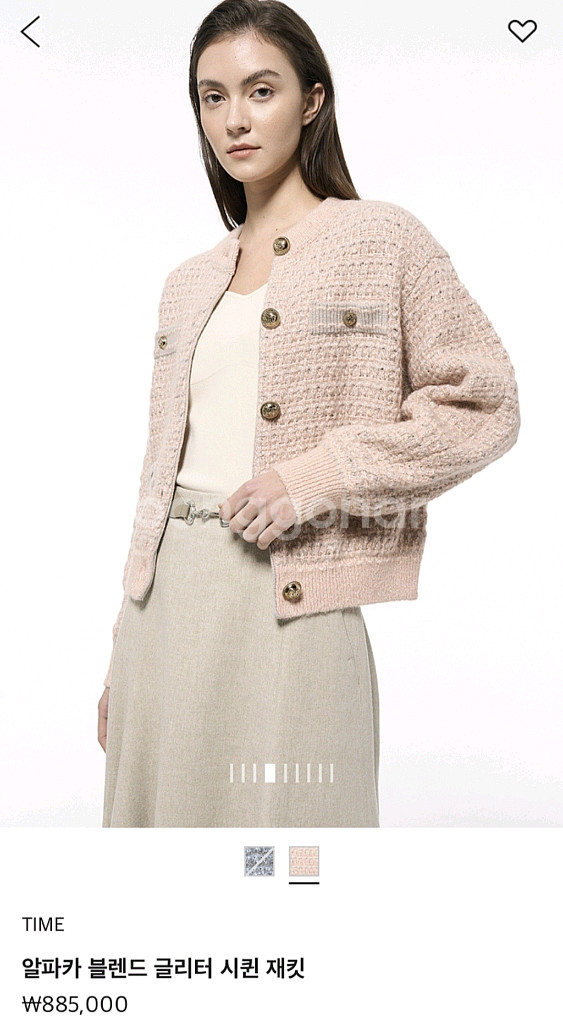 타임 알파카 시퀸 재킷 (랑방,마인,타임,더캐시미어)--2