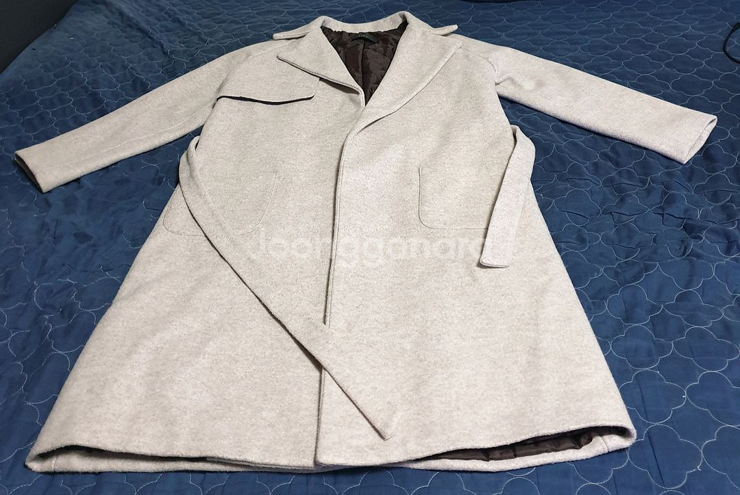 ZIGGI 모직 벨티드 롱코트 아이보리 (M)--0