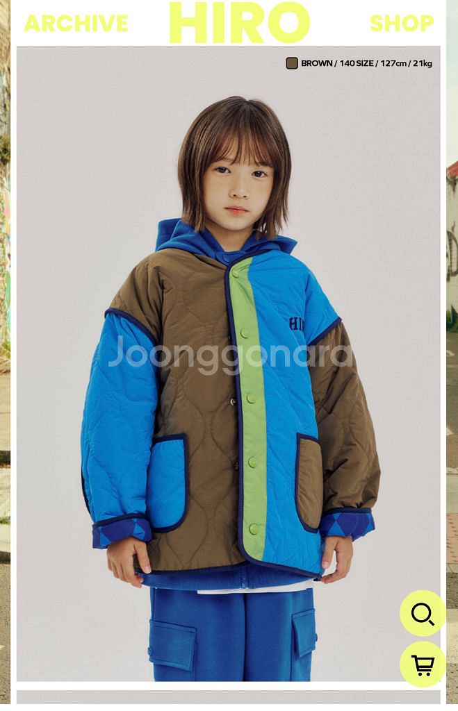 히로 컬러블럭 리버서블 자켓 170 새상품--0