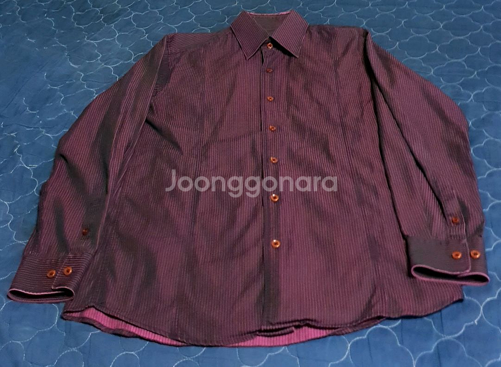 마인드브릿지 스트라이프 셔츠 퍼플 (M)--0