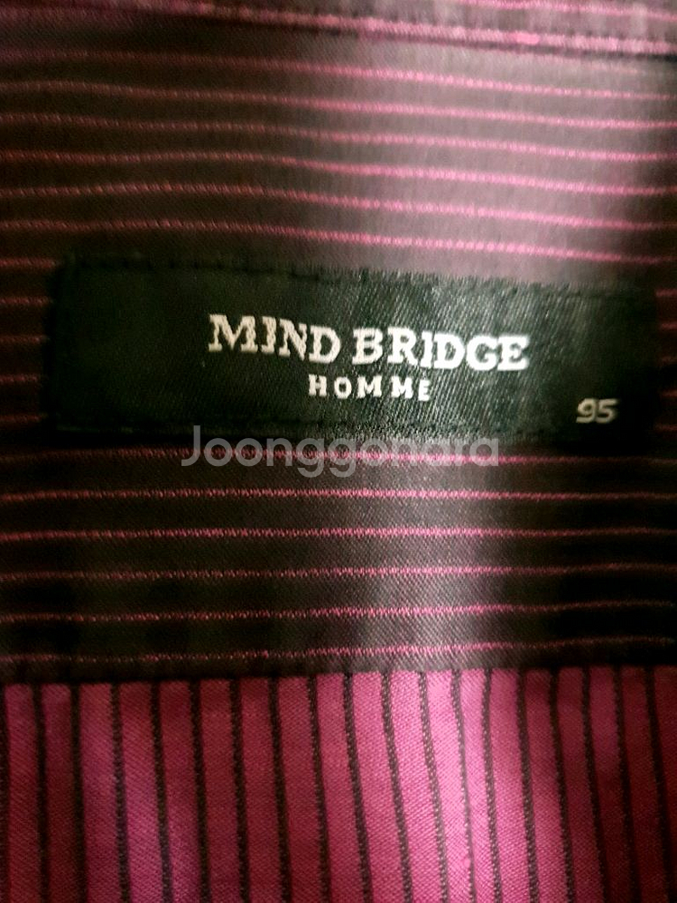 마인드브릿지 스트라이프 셔츠 퍼플 (M)--1