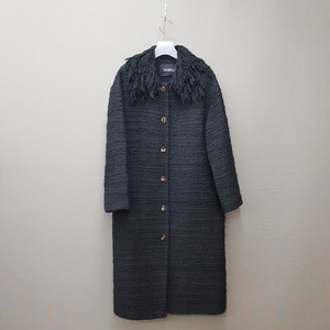 GOEN.J 트위드 롱 코트 블랙 M사이즈