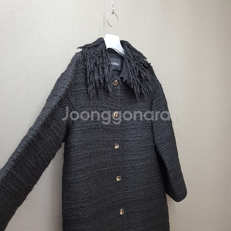 GOEN.J 트위드 롱 코트 블랙 M사이즈--2