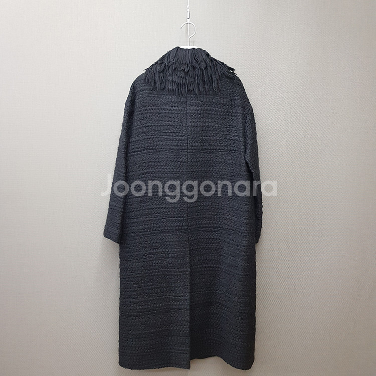 GOEN.J 트위드 롱 코트 블랙 M사이즈--3