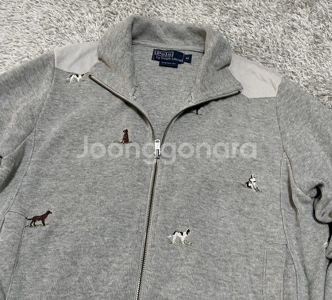 폴로 POLO 회색 강아지 자수 여자 집업 95/M--1