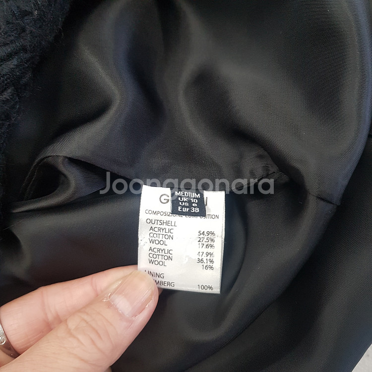 GOEN.J 트위드 롱 코트 블랙 M사이즈--6