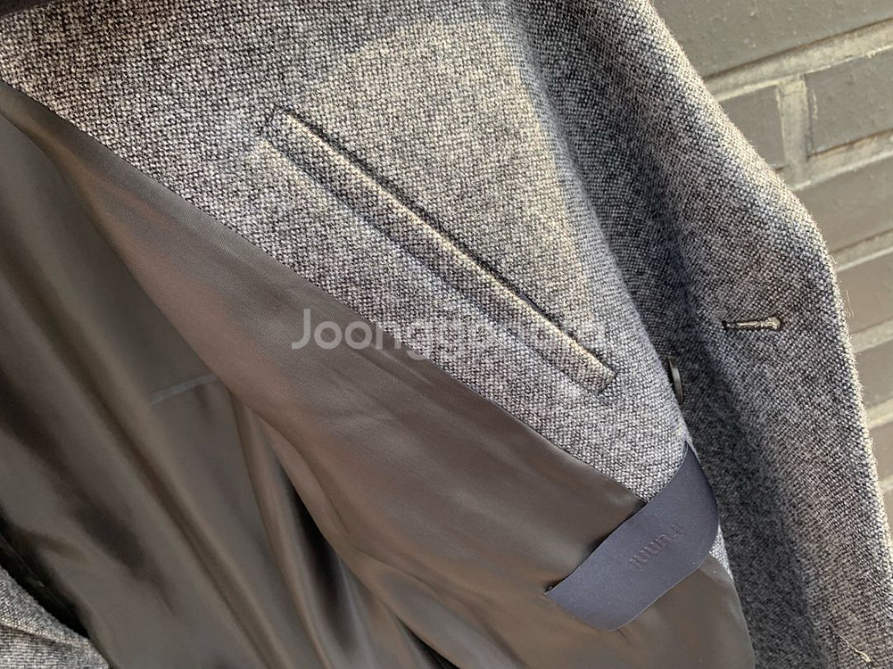 준지 헤링본 울 더블 코트 피크드라펠 상태깨끗 50사이즈(105--5