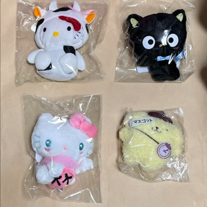 정품 산리오 헬로키티,초코캣,폼폼푸린 인형 키링 파우치